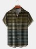 Men Casual Summer Plaid Polyester Daily Short sleeve Regular H-Line Shirt Collar shirts