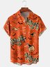 Casual Summer Halloween Lightweight Micro-Elasticity Holiday Short sleeve Shawl Collar H-Line shirts for Men