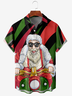 Men Casual Summer Santa Claus Lightweight Micro-Elasticity Polyester fibre Buttons H-Line Shirt Collar shirts