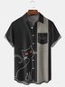 Casual Summer Halloween Loose Buttons Short sleeve Regular H-Line Shirt Collar shirts for Men