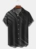 Men's Gradient Line Geometric Print Short Sleeve Shirt