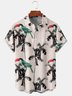 Men Casual Summer Coconut Tree Polyester Micro-Elasticity Regular H-Line Shirt Collar Regular Size shirts