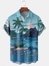 Men Casual Summer Coconut Tree Polyester Lightweight Daily Short sleeve Regular Regular Size shirts