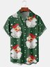 Santa Claus Casual Summer Printing Daily Regular Fit Buttons Regular H-Line shirts for Men
