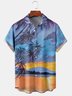 Men Casual Ombre Autumn Polyester Lightweight Micro-Elasticity Buttons Short sleeve H-Line shirts