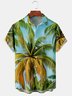 Men's Casual Palm Front Button Soft Breathable Chest Pocket Casual Hawaiian Shirt
