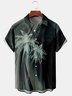 Ombre Summer Hawaii Printing Lightweight Micro-Elasticity Short sleeve H-Line Shirt Collar shirts for Men