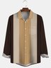 Men's Geometric Stripe Printed Wrinkle Resistant Moisture Wicking Fabric Fashion Hawaiian Lapel Long Sleeve Shirts