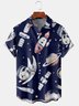 Casual Animal Summer Polyester Micro-Elasticity Regular Fit Buttons Short sleeve Regular Size shirts for Men