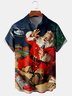 Casual Summer Santa Claus Polyester Lightweight Buttons Regular Shirt Collar Regular Size shirts for Men