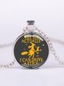 Time Stone Crystal Halloween Alphabet Witch Pattern Necklace