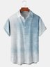 Men Casual Ombre Summer Polyester Short sleeve Regular H-Line Shirt Collar Regular Size shirts