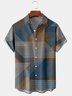 Men Striped Casual Summer Polyester Lightweight Micro-Elasticity Short sleeve Shirt Collar Regular Size shirts