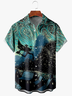 Men's Halloween Print Anti-Wrinkle Moisture Wicking Fabric Fashion Hawaiian Lapel Short Sleeve Shirts