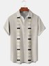 Mens Retro Print Front Buttons Soft Breathable Chest Pocket Casual Bowling Shirts