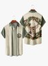 Men's Christmas Print Fashion Lapel Short Sleeve Hawaiian Shirt