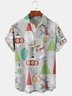 Men's Christmas Collection Printed Casual Short Sleeve Hawaiian Shirt with Chest Pocket