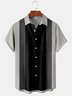 Men's Simple Striped Print Casual Breathable Short Sleeve Shirt