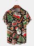 Mens Christmas Events Print Front Buttons Soft Breathable Chest Pocket Casual Hawaiian Shirts