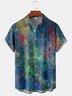 Men's Casual Art Splash Front Button Soft Breathable Chest Pocket Casual Hawaiian Shirt