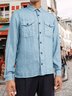 Utility Multi-pocket Lapel Long Sleeve Shirt