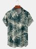 Palm Leaves Chest Pocket Short Sleeve Hawaiian Shirt