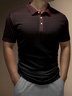 Men's Dot Gradient Button Short Sleeve Polo Shirt Casual Art Collection Lapel Print Top