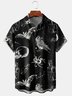 Men's Halloween Print Fashion Hawaiian Lapel Short Sleeve Shirt