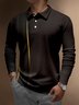 Men's 3D Gradient Abstract Stripe Print Button Business Soft Long Sleeve Polo Shirt Gym Bag