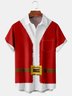 Men's Vintage Santa Print Fashion Hawaiian Short Sleeve Shirt