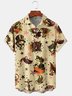 Men's Vintage Print Short Sleeve Hawaiian Shirt with Chest Pocket