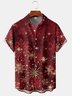 Christmas Snowshake Chest Pocket Short Sleeve Hawaiian Shirt