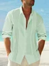 Plain Cotton Long-Sleeve Guayabella  Shirt