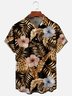 Gold Hibiscus Rosa-sinensis Linn Chest Pocket Short Sleeve Hawaiian Shirt