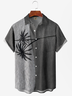 Stripe Coconut Tree Chest Pocket Short Sleeve Hawaiian Shirt