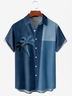 Color Block Coconut Tree Chest Pocket Short Sleeve Hawaiian Shirt