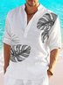 Tropical Henley Collar Long Sleeve Resort Shirt