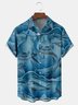 Sea Animals Chest Pockets Short Sleeve Shirts