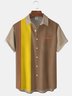 Color block Chest Pocket Short Sleeve Bowling Shirt