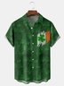 St. Patrick's Day Shamrock Chest Pocket Short Sleeve Shirt