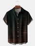 Abstract Stripe Chest Pocket Short Sleeve Casual Shirt