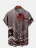 Ukiyo-e Plum Blossom Chest Pocket Short Sleeve Shirt