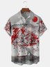 Mount Fuji Scenery Chest Pocket Short Sleeve Shirt