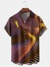 Geometric Wave Chest Pocket Short Sleeve Casual Shirt