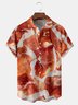 Bacon Texture Chest Pocket Short Sleeve Casual Shirt