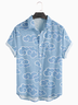 Ukiyoe Cloud Print Short Sleeve Hawaiian Shirt