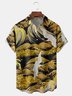 Japanese Ukiyo-e Crane Chest Pocket Short Sleeve Hawaiian Shirt