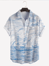 Ocean Nautical Printed Chest Pocket Short Sleeve Casual Shirt