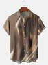 3D Metal Stripe Chest Pocket Short Sleeve Casual Shirt