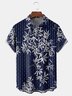Japanese Leaves Chest Pocket Short Sleeve Casual Shirt
